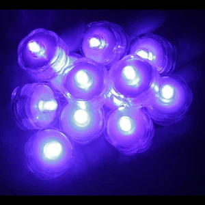 LED Tea Light Submersible Waterproof Battery ~ Wedding Decoration ~ PURPLE 12 Pa - Picture 1 of 7