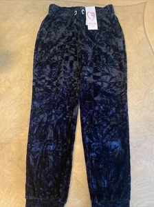 Design History Girls Size M NWT! Black Crushed Velvet Jogger Pants! - Picture 1 of 5