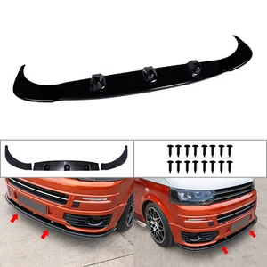 For VW Transporter T5 Sportline Front Splitter Bumper Lip Gloss Black 2010-2015 - Picture 1 of 12