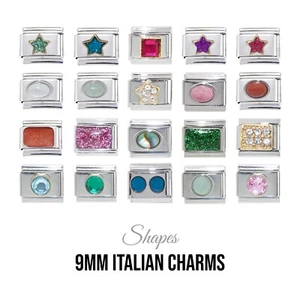 Shapes 9mm Italian charm  - Fits 9mm classic Italian charm bracelets - Picture 1 of 4
