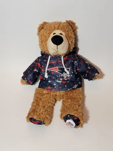 12" Good Stuff NFL Plush Bear w/ new England Patriots Hoodie Cover