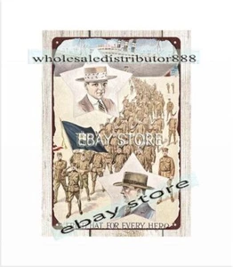 bar decorations sale 1919 FRIED BROTHERS CO HATS PATRIOTIC WW1 WAR TIME tin sign - Picture 1 of 4