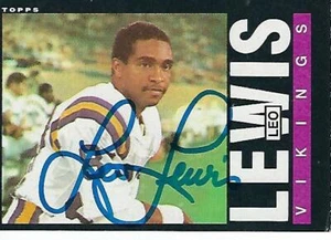 LEO LEWIS SIGNED 1985 TOPPS #95 - MINNESOTA VIKINGS - Picture 1 of 1