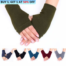 1 Pair Combed Cotton Fingerless Arm Warm Winter Gloves Hand Long Warmer Mittens