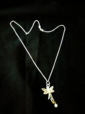 Silver Necklace With Elemental Charm - Wind/Air - Featuring a Dragonfly!