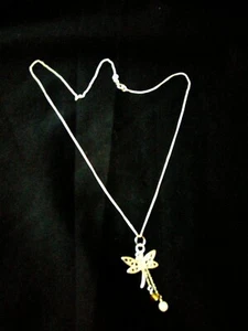 Silvertone Necklace With Elemental Charm - Wind/Air - Featuring a Dragonfly! - Picture 1 of 3