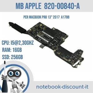 Scheda Madre APPLE 820-00840-A per MacBook Pro 13 A1708 Cpu i5 Ram 16gb SSD 256 - Bild 1 von 3