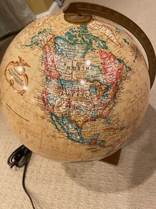 Vintage World Globe that Lights Up in the Dark - Picture 1 of 4