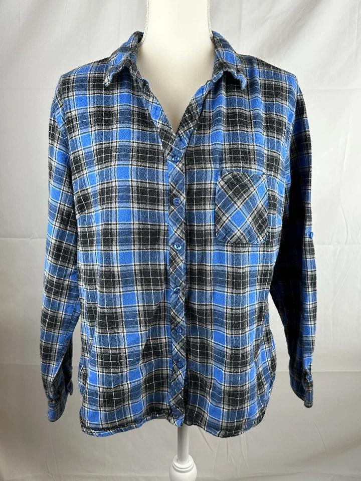 Jane Ashley Ropa de Trabajo Vintage Manga Larga Cuadros XL Foto 1 de 4