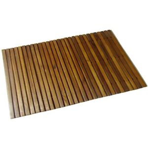 Luxury Bamboo Bath Mat Slatted Wood Wooden Pattern Duck Board Shower Non-Slip US