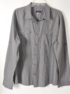 Patagonia Camicia Uomo Bottone a Scatto Grigio Manica Lunga Taglia L - Foto 1 di 9
