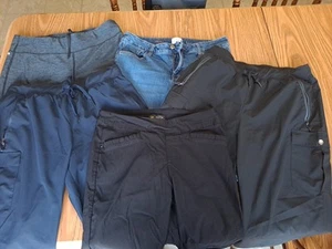 Lot of 5 Women's Clothing Capri Pants Size 12 Large Jeans Stretch Cargo Capol - Picture 1 of 16