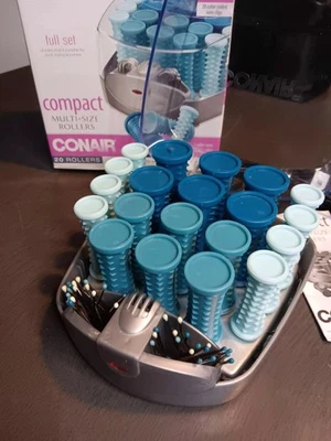 Компактные многоразмерные горячие ролики Conair 20 бигуди и клипсы модель HS34RW новые в коробке  - Изображение 1 из 4