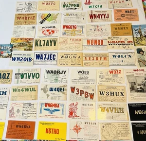 Vintage Lot of 51 QSL Ham Radio Operators Call Cards Dated 1950’s-90’s - Picture 1 of 24
