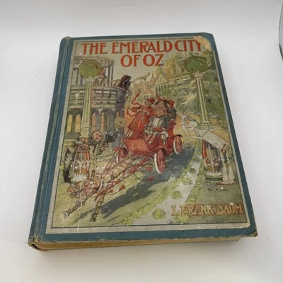THE EMERALD CITY OF OZ L Frank Baum 1910 Illust Reilly & Britton metallic POOR - Image 1 of 4