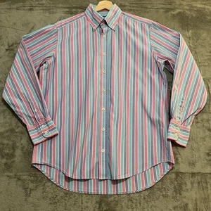 Boden Men Shirt 16 Multicoloured Striped Button Down Oxford Preppy Retro 90s - Picture 1 of 12
