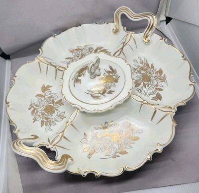 老式德国陶瓷陶瓷津乐托盘和浸盘德国 — 第 1/4 张图片