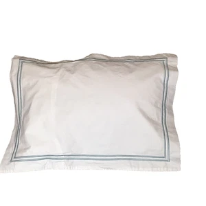 RH Restoration Hardware Pillow Sham 17 x 12 inches White Cotton Satin Trim - Picture 1 of 11