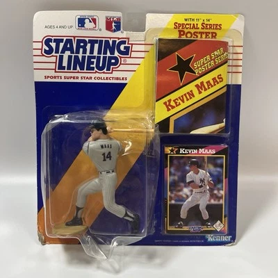 Vintage NIB 1992 Starting Lineup Kevin Maas Yankees Figure + Card & Poster - Image 1 of 4