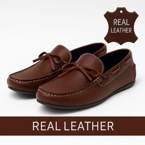 Mens Designer Boat Shoes Casual Leather Lightweight Loafers Mens Deck Shoes Size - Picture 1 of 12