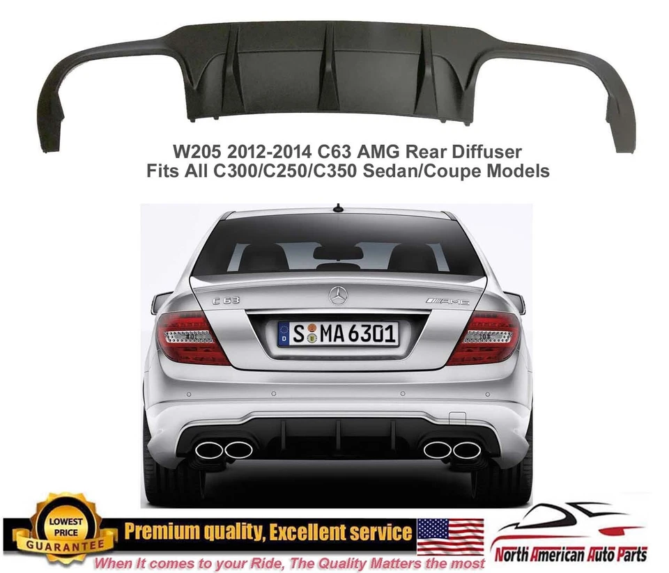 W204 C63 2012 2013 2014 sedán cupé difusor trasero C250 C300 C350 pieza nueva Foto 1 de 3