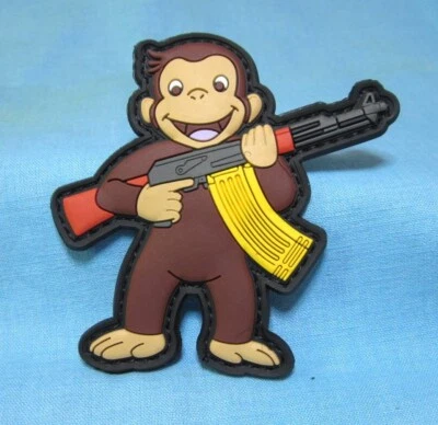 Curious George PVC Tactical Patch Morale Patch Gun Rifle AK47 Banana Clip Patch
