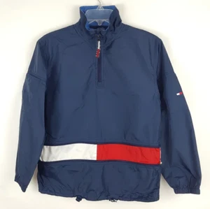 Vintage Tommy Hilfiger Windbreaker Size S Pullover | Retro VTG School Fall Rain - Picture 1 of 9