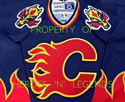 VINTAGE-2X CALGARY FLAMES BLANK FAN/FASHION CCM/MASKA NHL LICENSED HOCKEY JERSEY - Image 1 of 4