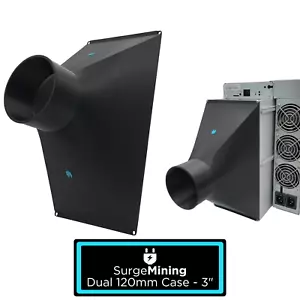 Dual 120mm Case to 3 Inch - Fan Shroud Adapter Silencer Antminer KS3 L7 S19 X5 - Picture 1 of 1