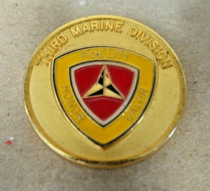 USMC Challenge Coin Third Marine Division Presented by USN Command Master Chief - Picture 1 of 4