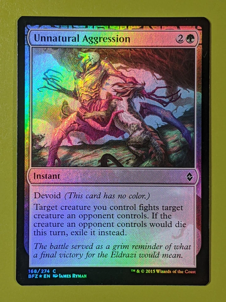 FOIL Unnatural Aggression x1 Battle for Zendikar 1x Magic the Gathering MTG - Image 1 of 1