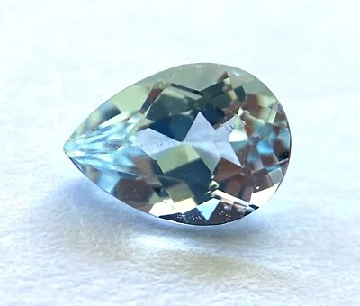 0.66 Ct Pear Brilliant Greenish Blue Natural Aquamarine Certified By EGL USA - Image 1 of 4