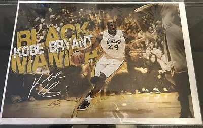 Kobe Bryant Los Angeles Lakers 13x19 Negro Mamba Imagen Sellada Facsímil Automático Foto 1 de 4