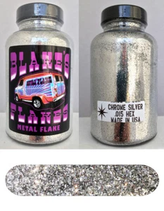 Blakes Metal Flake .015 Chrome Silver Hot Rod Custom Hot Rod Custom 5oz jar - Picture 1 of 2