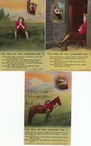 SET OF 3 WW1 WAR TRAIL OF LONESOME PINE SONG CARDS BAMFORTH VINTAGE POSTCARDS 