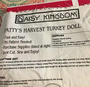 Daisy Kingdom Türkei Puppe Schneiden & Nähen Stoff Panel Pattys Ernte Vintage 1997 - Bild 1 von 5