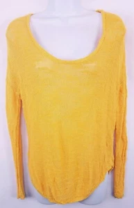 Zara Knit Women Medium Sweater Lightweight Pullover Scoop Yellow Long Sleeve - Picture 1 of 5