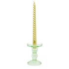 Small Glass Candle Stick Holder Wax Forest Toile Green Tabletop Home Decoration