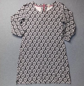 Hatley Dress Women XL Black White Sheath Stretchy Preppy Trad Classic Comfy - Picture 1 of 14