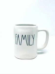 Rae Dunn by Magenta Mug FAMILY Coffee Tea Farmhouse Decor Dimple White Ivory Cup - Picture 1 of 4