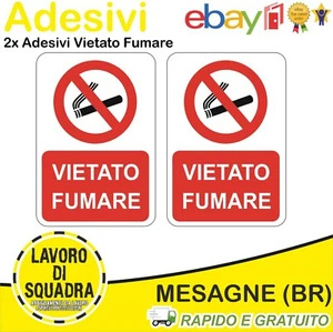 2 Adhésif Interdit de Fumer No Smoking Signalisation Signal Sécurité Protection - Picture 1 of 1