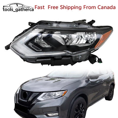 For 2017-2019 Nissan Rogue Halogen Type Headlights Chrome Housing LH Driver Side - Image 1 of 4