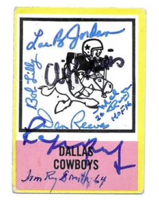 1967 Philadelphia Cowboys Logo Signed by 7 - Picture 1 of 1