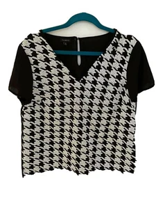 Talbots Women’s Black White Sequin Size 10 Evening Dressy Blouse Top - Picture 1 of 9
