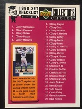 1998 Upper Deck Collectors Choice Check List #19 Ken Griffey Jr