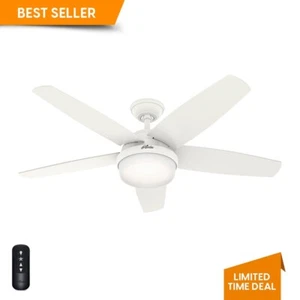 Hunter Fan 52 inch Casual Matte White Indoor Ceiling Fan w LED Light and Remote - Picture 1 of 11