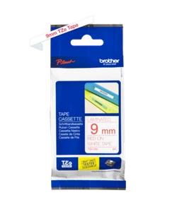 Beschriftungsband original Brother P-touch TZe-222, TZ222, rot auf weiß, 9mm/8m - Bild 1 von 6