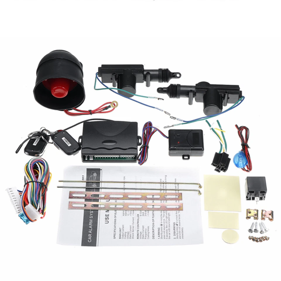 Universal Car Vehicle Remote Keyless Entry Central Door Locking Alarm System Kit - Image 1 of 4