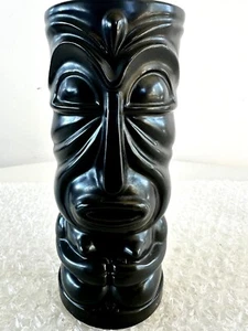 AKU TIKI Vintage Tall Mug Cup Villager (Matte Black) Original Decal *RARE* - Picture 1 of 9