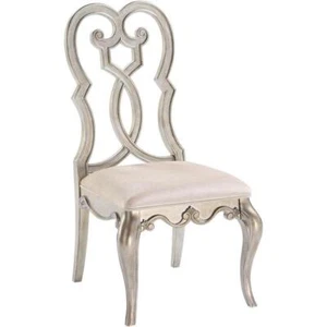 ACME Esteban Velvet Upholstered Side Chair in Ivory - Picture 1 of 1